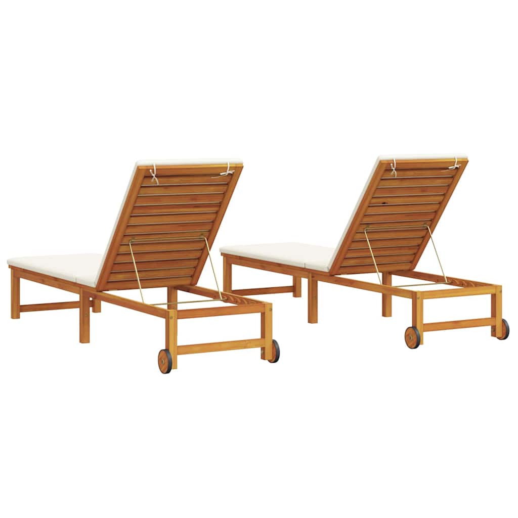 Solstol 2 pcs Brun 202 x 53 x 89 cm Massivt Akacietræ