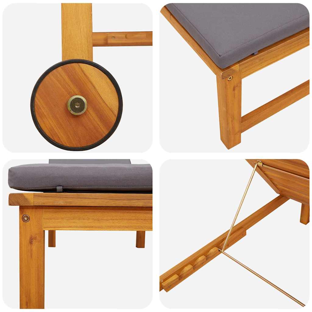 Solstol 2 pcs Brun Massivt Akacietræ
