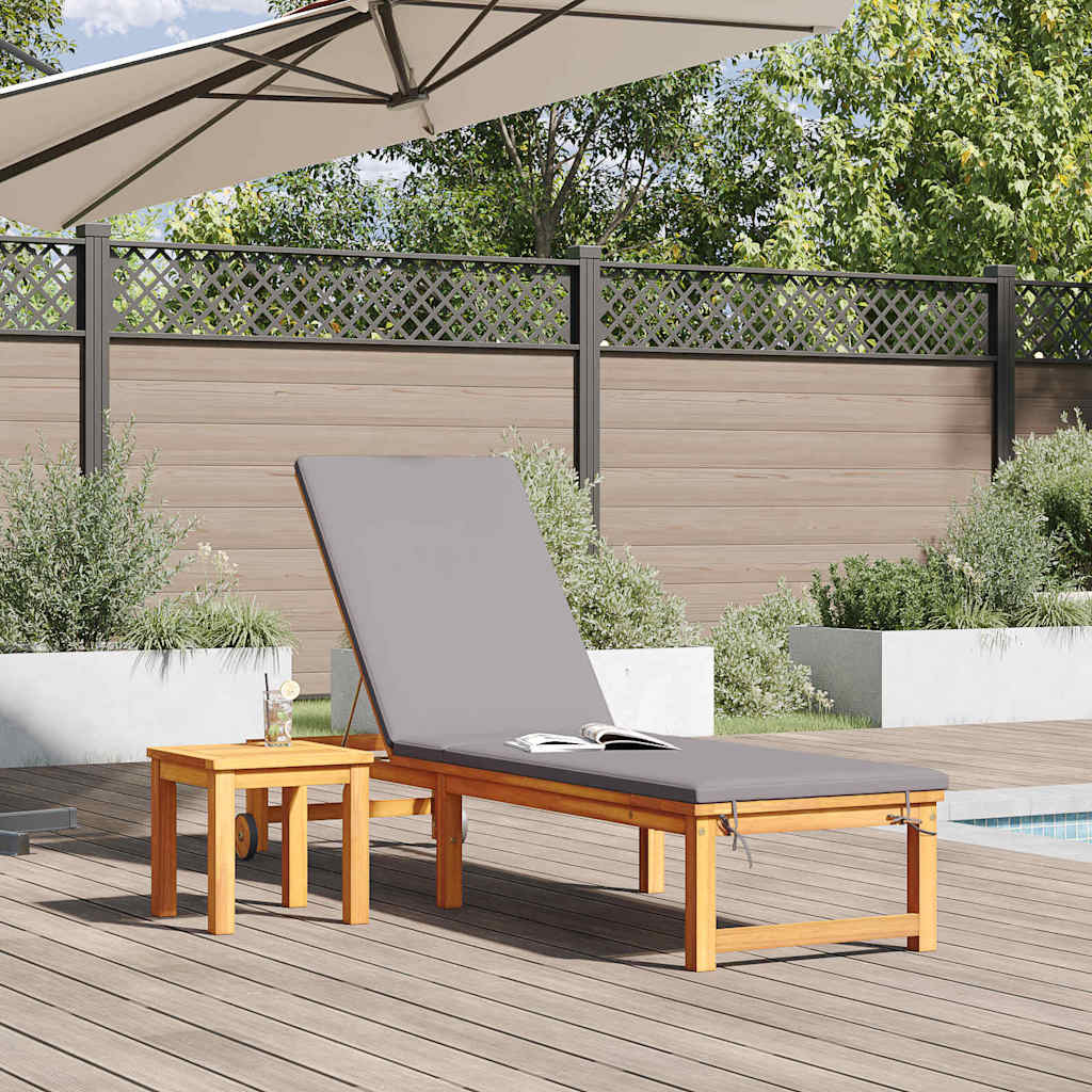 Solstol 2 pcs Brun Massivt Akacietræ