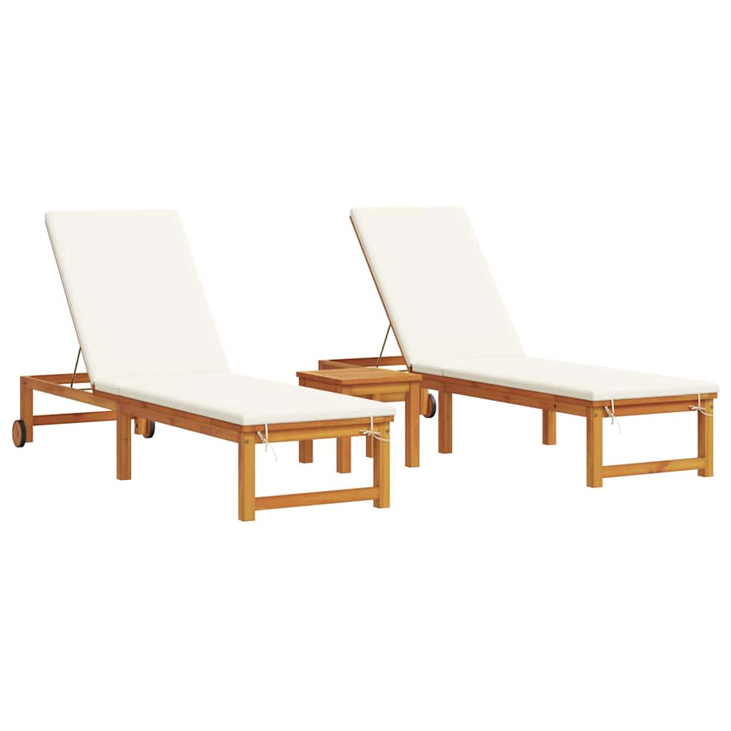 Solstol 3 pcs Brun Massivt Akacietræ