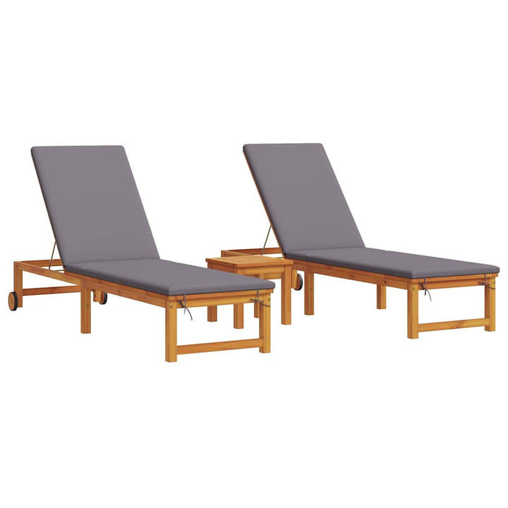 Solstol 3 pcs Brun Massivt Akacietræ