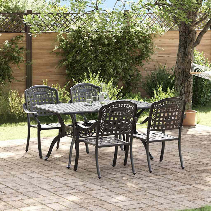 Have Spisebordssæt 5 pcs Sort Aluminium