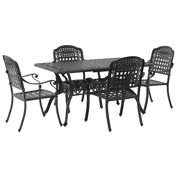 Have Spisebordssæt 5 pcs Sort Aluminium
