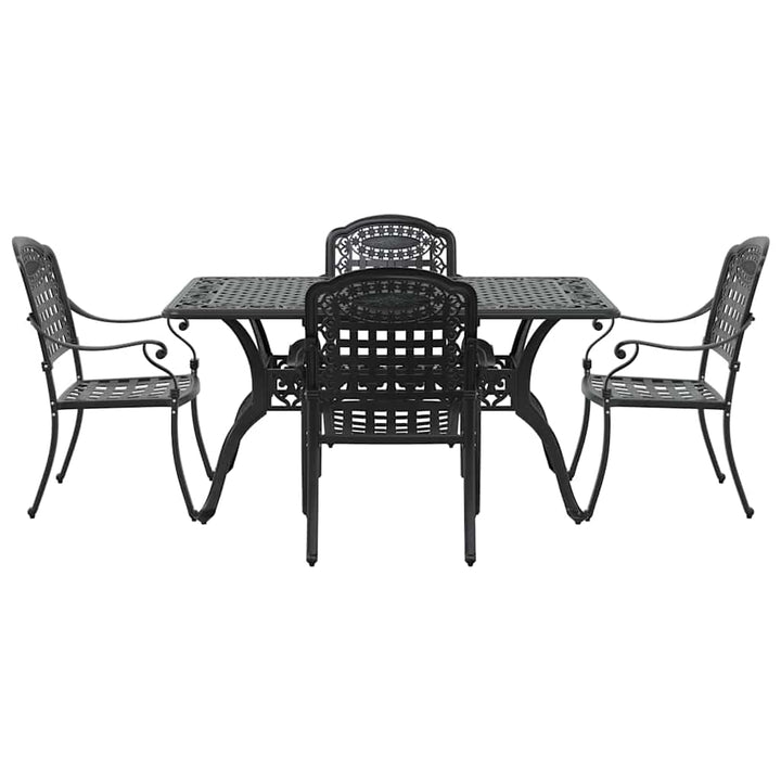 Have Spisebordssæt 5 pcs Sort Aluminium