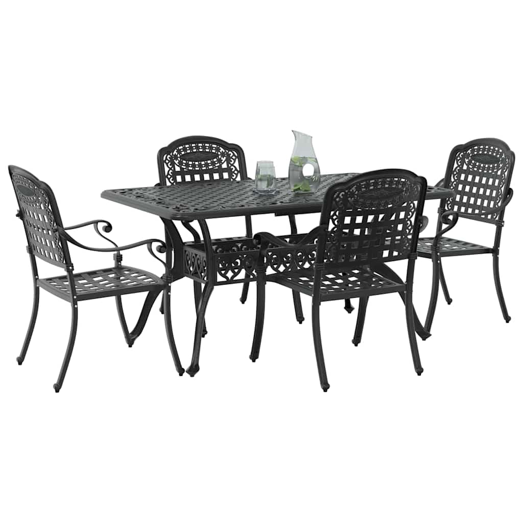 Have Spisebordssæt 5 pcs Sort Aluminium