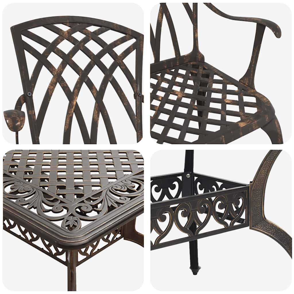Have Spisebordssæt 5 pcs Bronze Aluminium