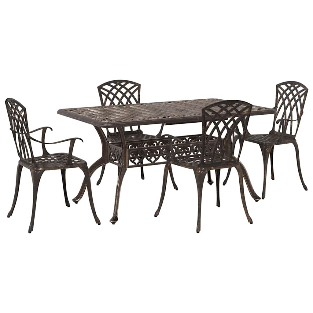 Have Spisebordssæt 5 pcs Bronze Aluminium