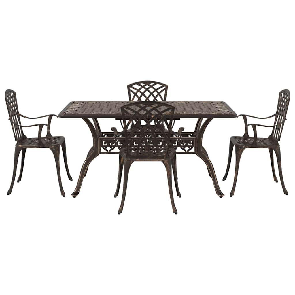 Have Spisebordssæt 5 pcs Bronze Aluminium