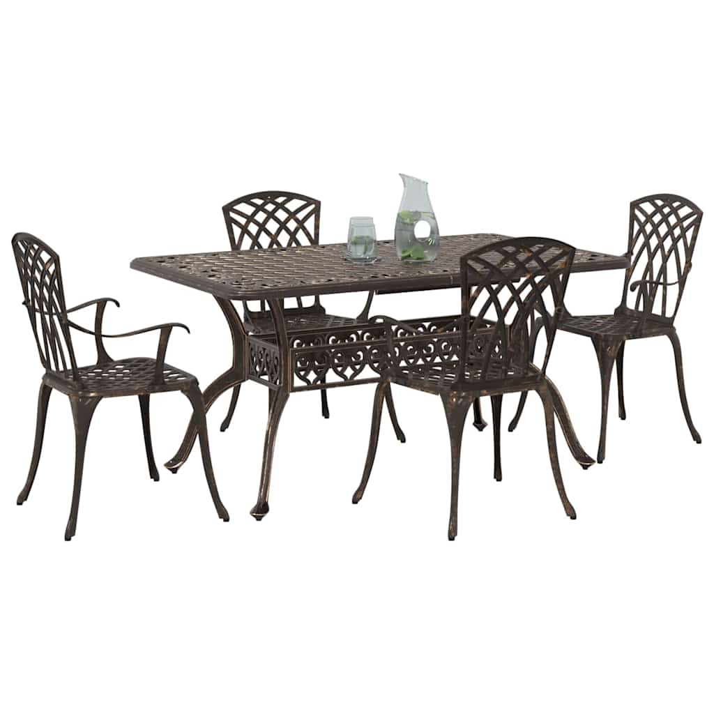 Have Spisebordssæt 5 pcs Bronze Aluminium