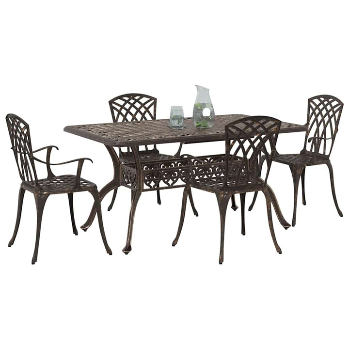 Have Spisebordssæt 5 pcs Bronze Aluminium