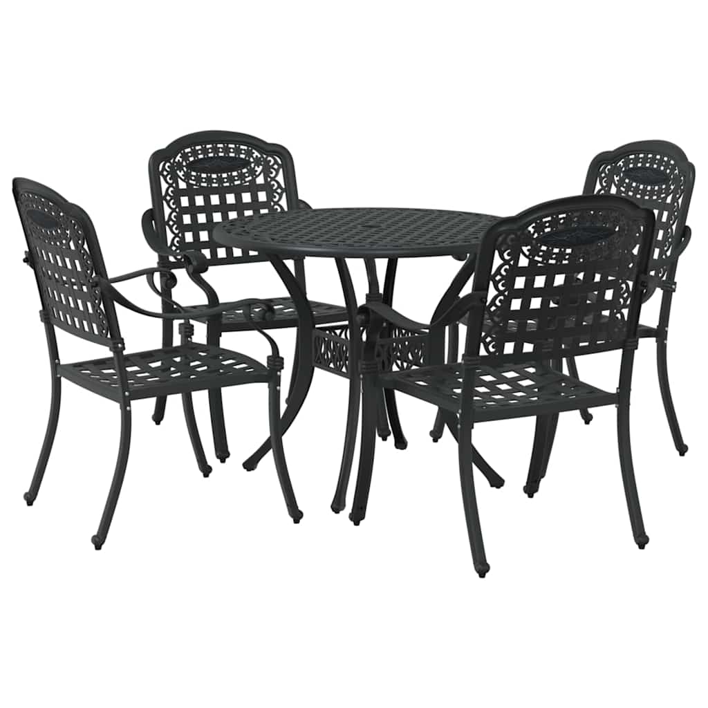 Have Spisebordssæt 5 pcs Sort Aluminium