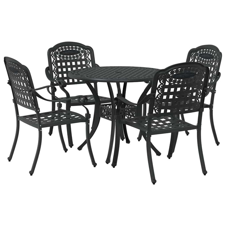 Have Spisebordssæt 5 pcs Sort Aluminium