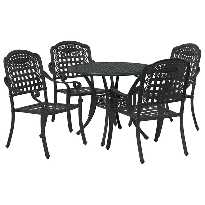 Have Spisebordssæt 5 pcs Sort Aluminium