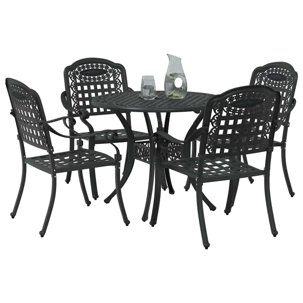 Have Spisebordssæt 5 pcs Sort Aluminium