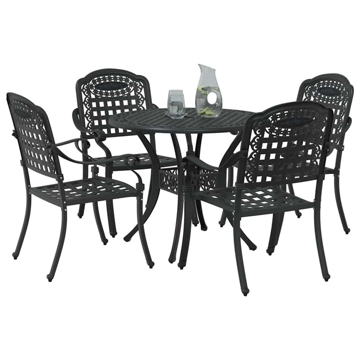 Have Spisebordssæt 5 pcs Sort Aluminium