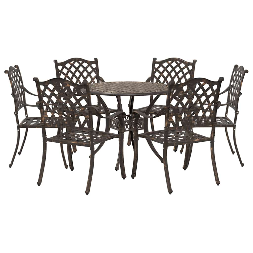 Have Spisebordssæt 7 pcs Bronze Aluminium