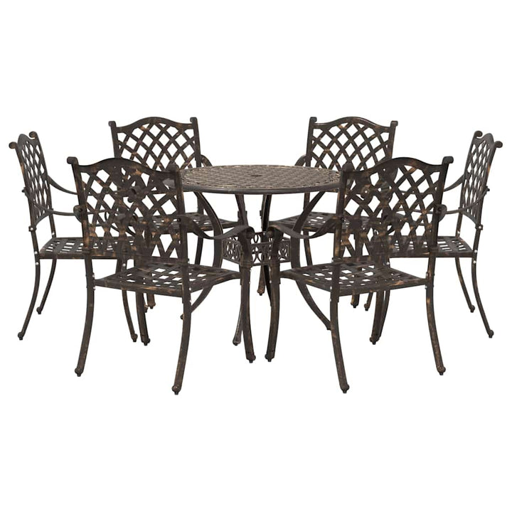 Have Spisebordssæt 7 pcs Bronze Aluminium