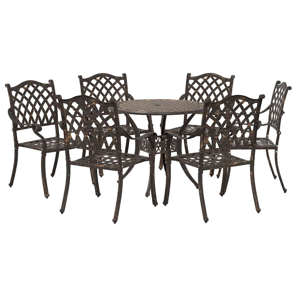 Have Spisebordssæt 7 pcs Bronze Aluminium