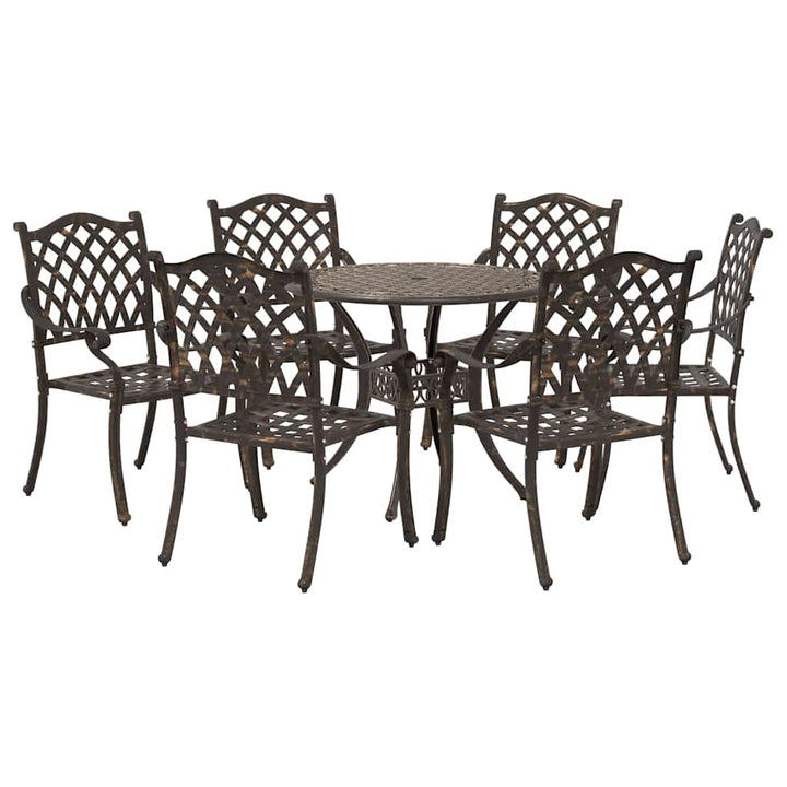 Have Spisebordssæt 7 pcs Bronze Aluminium