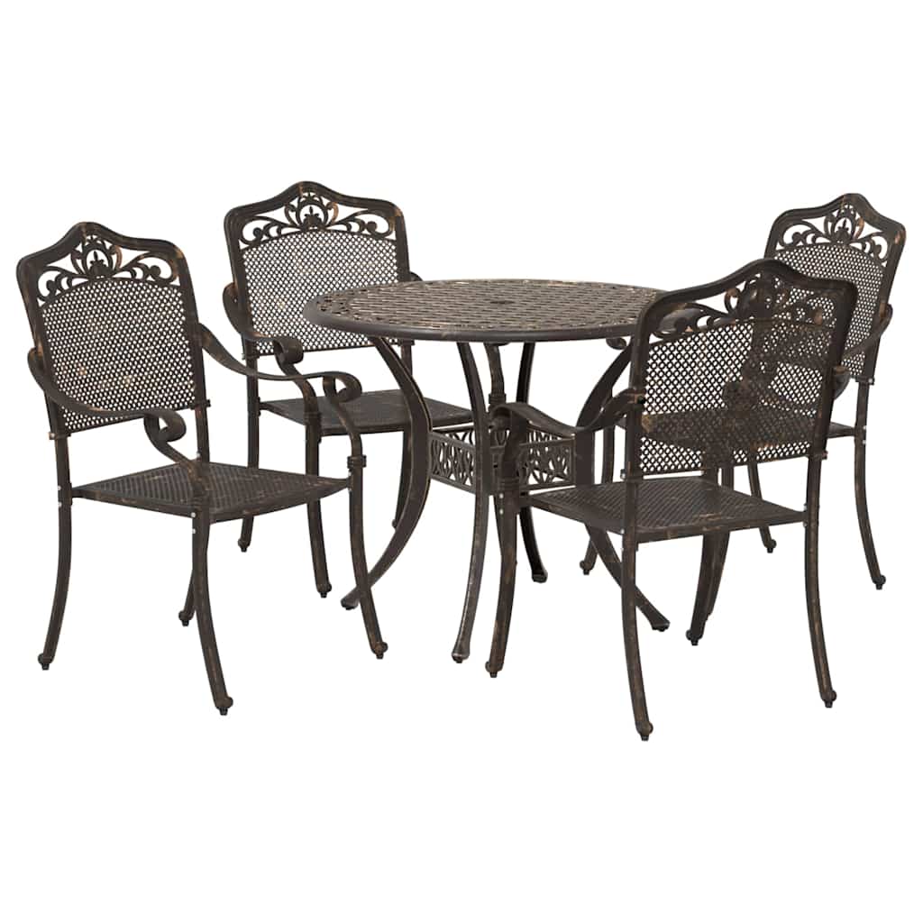 Have Spisebordssæt 5 pcs Bronze Aluminium