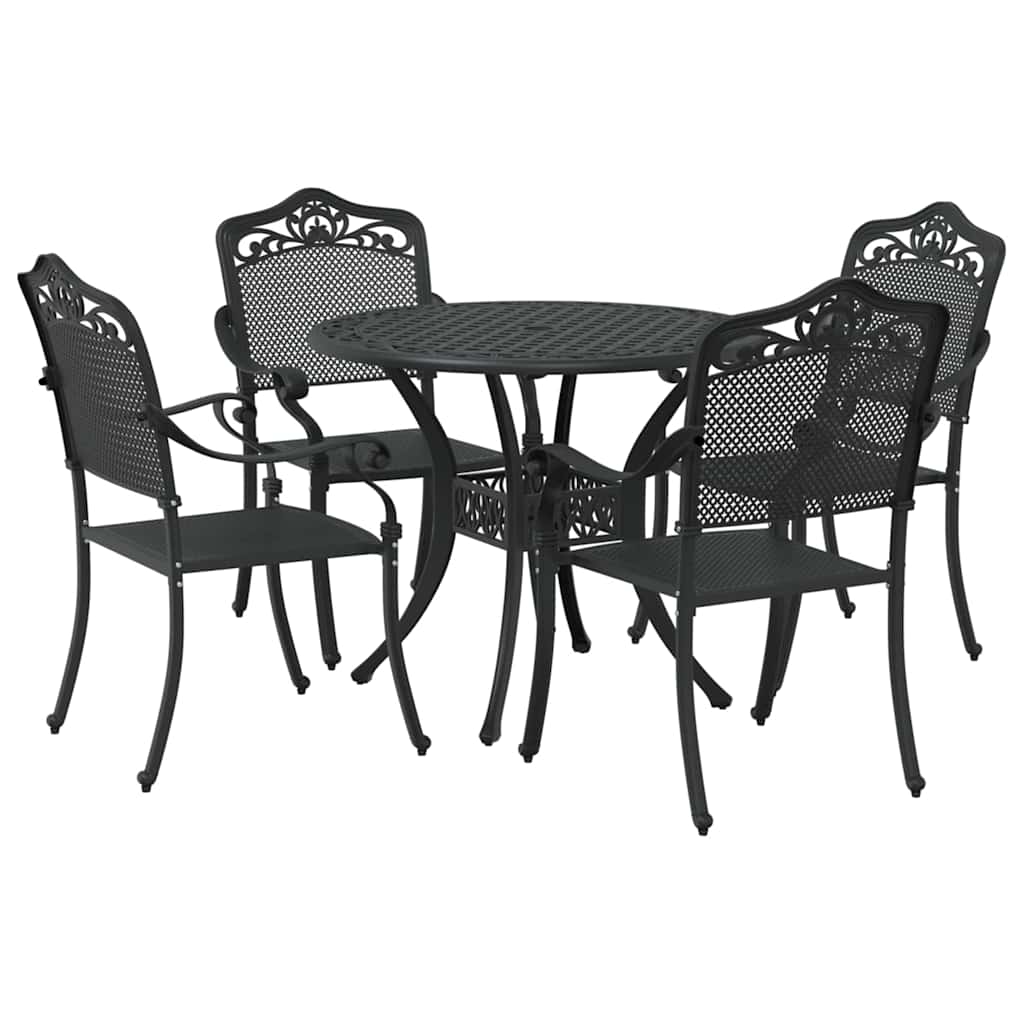 Have Spisebordssæt 5 pcs Sort Aluminium