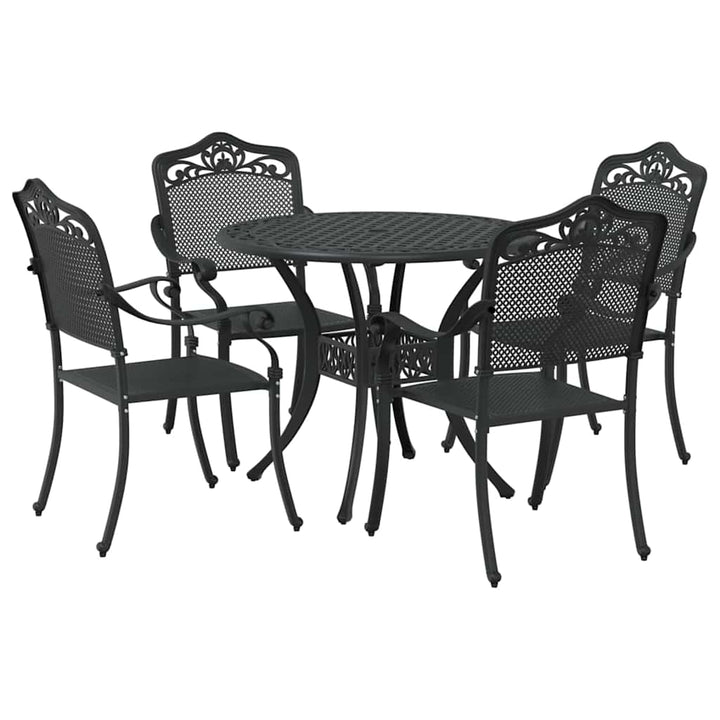 Have Spisebordssæt 5 pcs Sort Aluminium