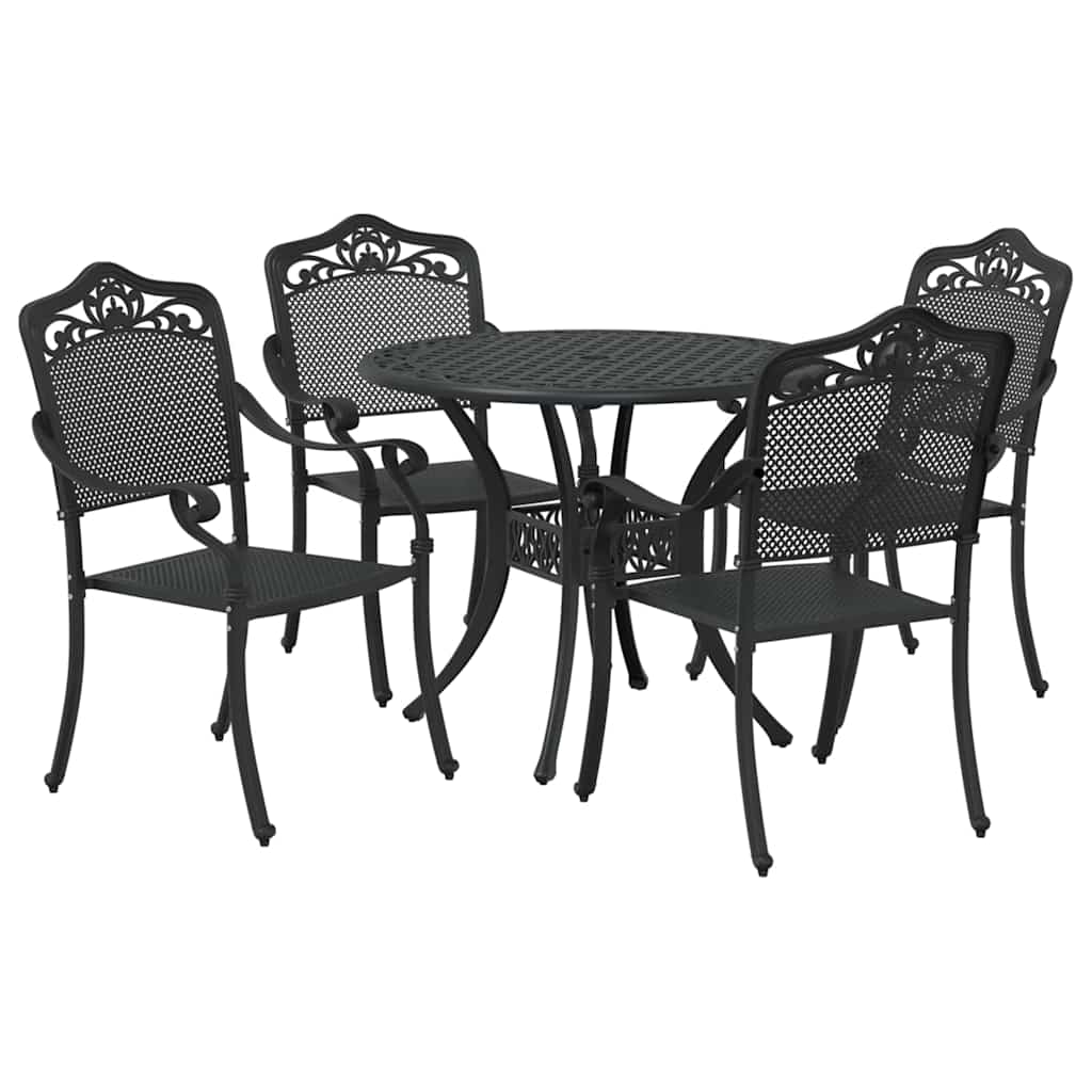 Have Spisebordssæt 5 pcs Sort Aluminium