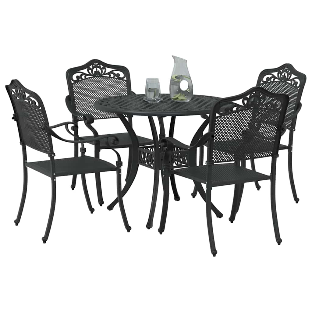 Have Spisebordssæt 5 pcs Sort Aluminium