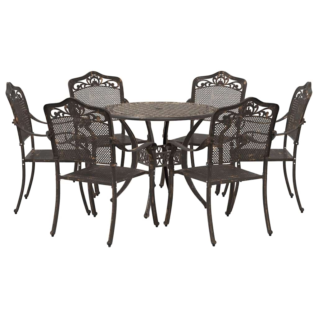 Have Spisebordssæt 7 pcs Bronze Aluminium