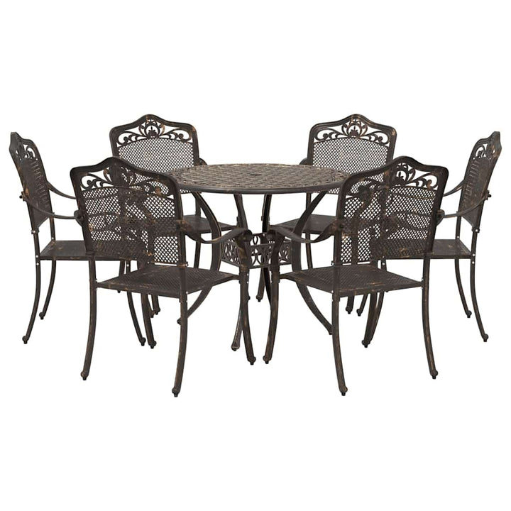 Have Spisebordssæt 7 pcs Bronze Aluminium