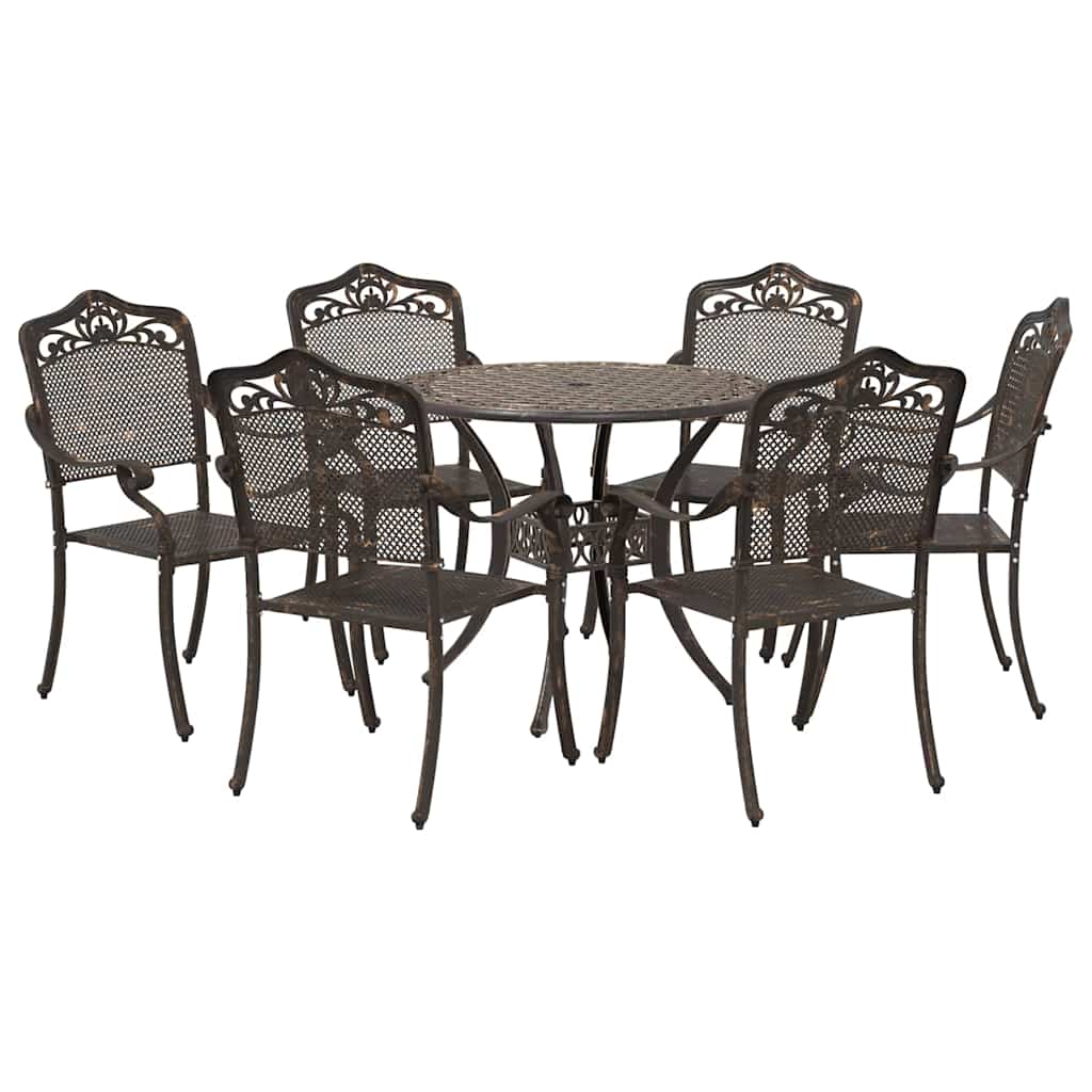 Have Spisebordssæt 7 pcs Bronze Aluminium