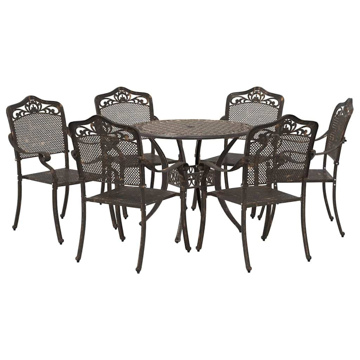 Have Spisebordssæt 7 pcs Bronze Aluminium