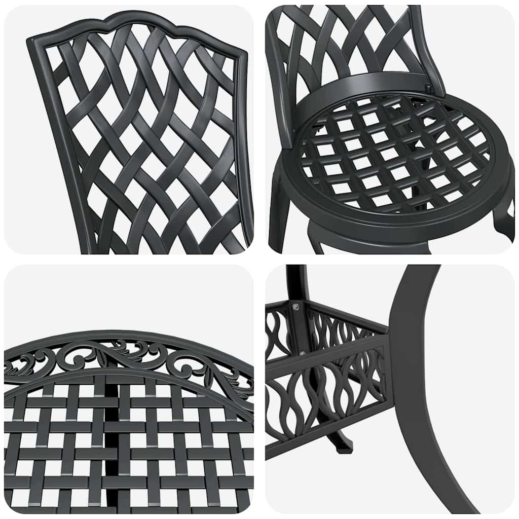 Have Spisebordssæt 5 pcs Sort Aluminium