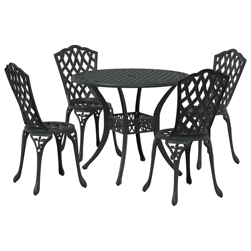 Have Spisebordssæt 5 pcs Sort Aluminium