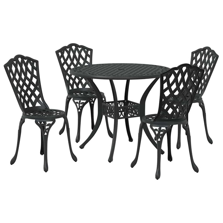 Have Spisebordssæt 5 pcs Sort Aluminium