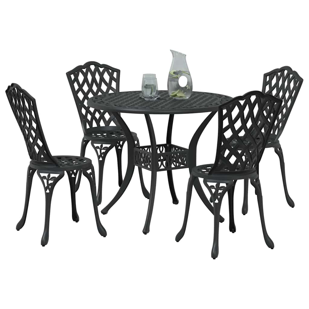 Have Spisebordssæt 5 pcs Sort Aluminium