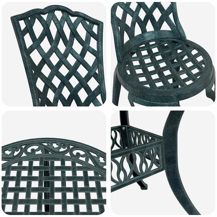 Have Spisebordssæt 5 pcs Grøn Aluminium