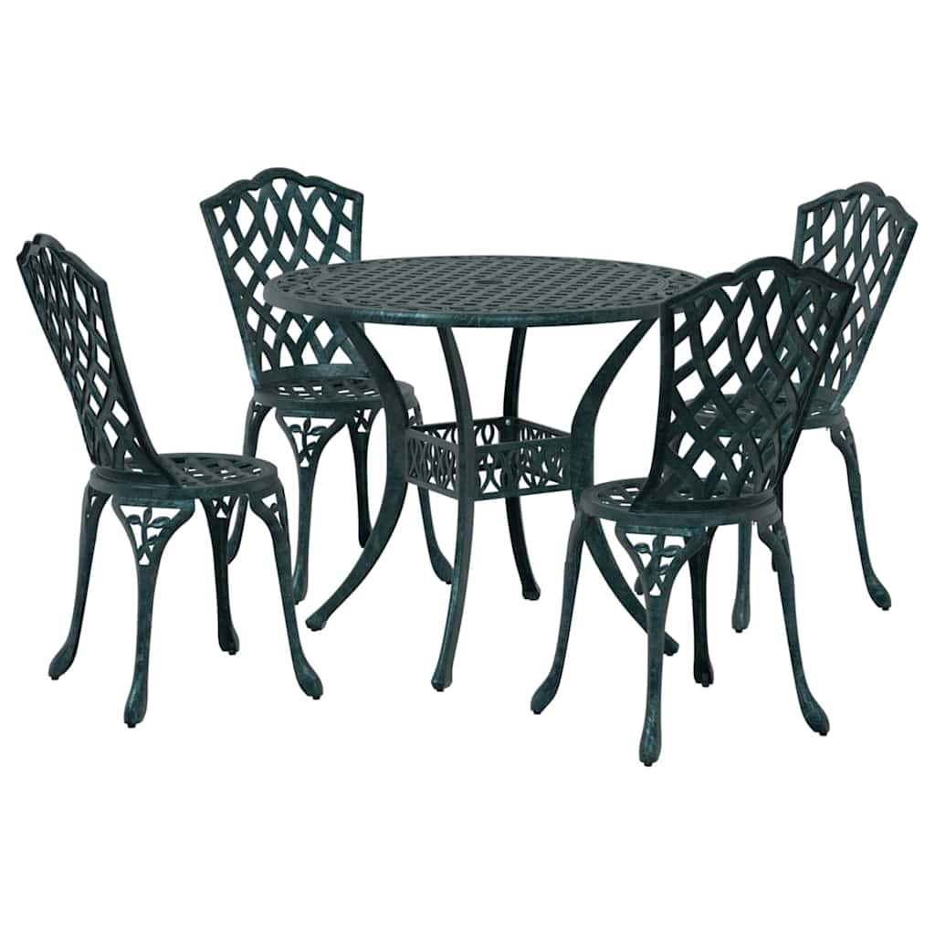 Have Spisebordssæt 5 pcs Grøn Aluminium