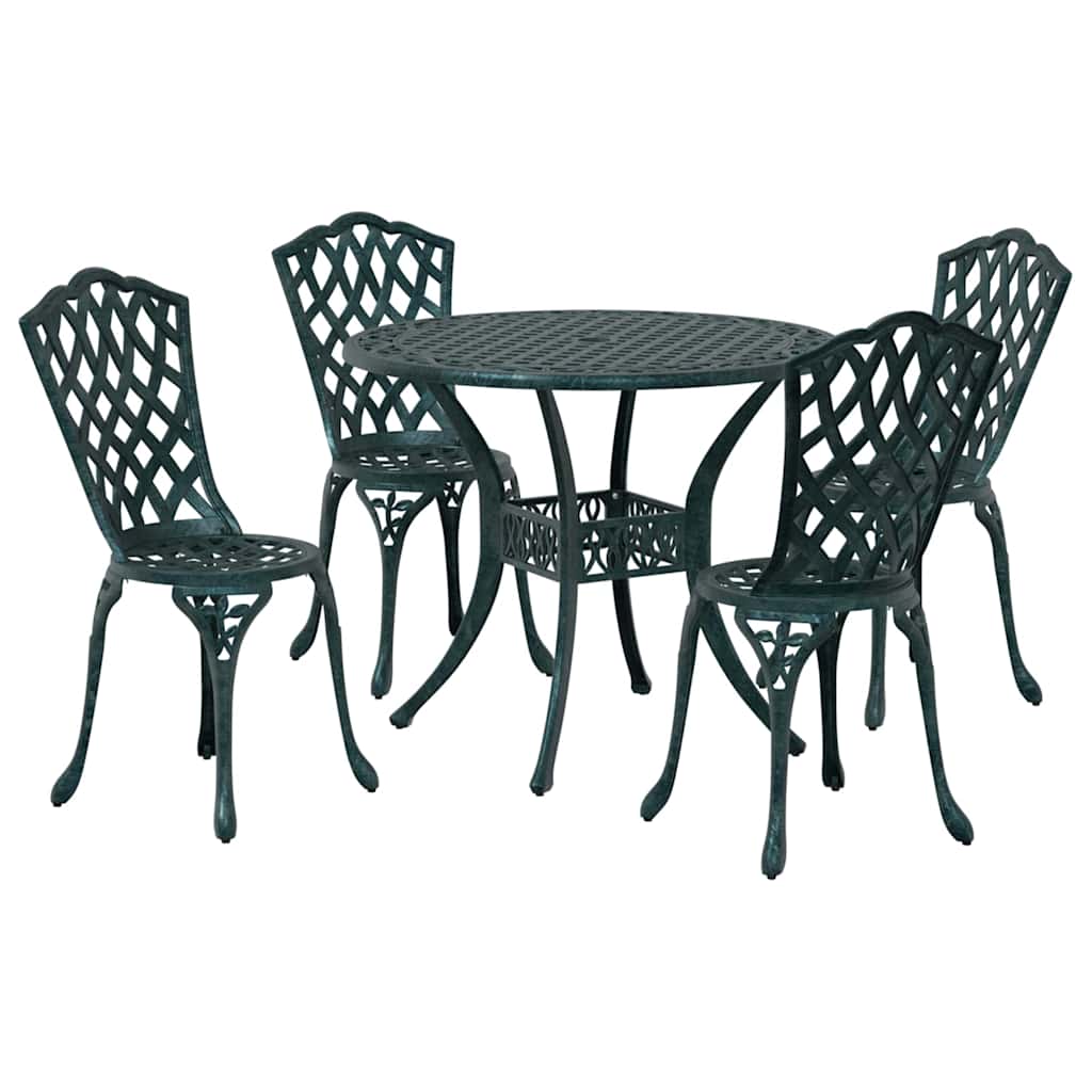 Have Spisebordssæt 5 pcs Grøn Aluminium