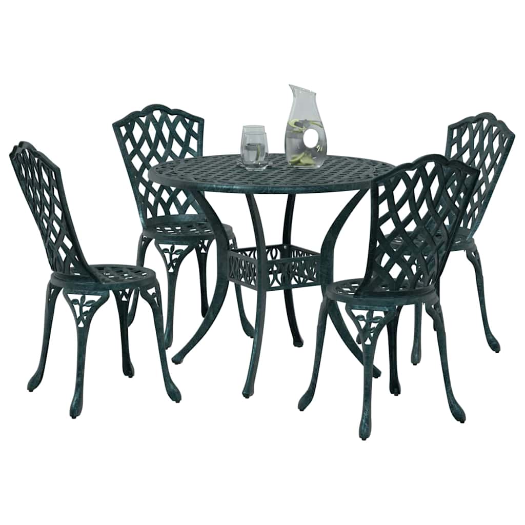 Have Spisebordssæt 5 pcs Grøn Aluminium