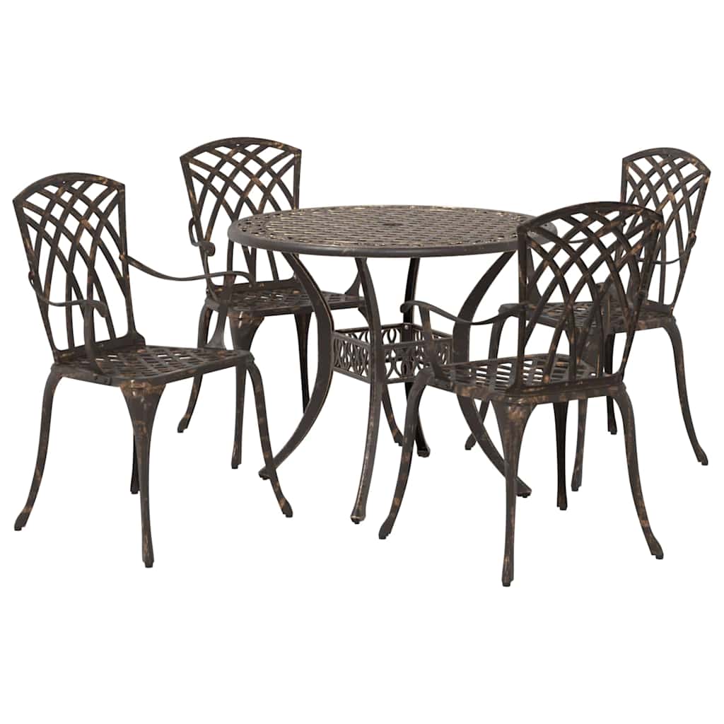 Have Spisebordssæt 5 pcs Bronze Aluminium