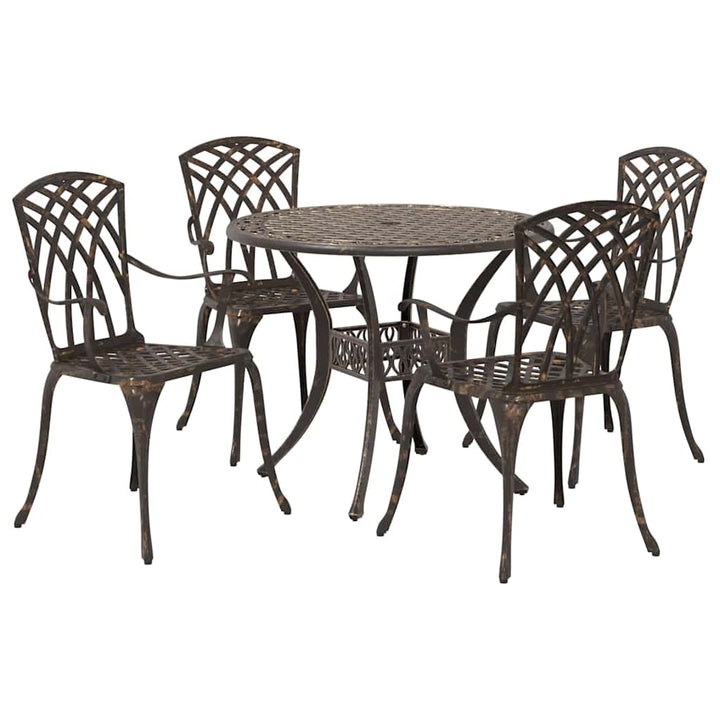 Have Spisebordssæt 5 pcs Bronze Aluminium