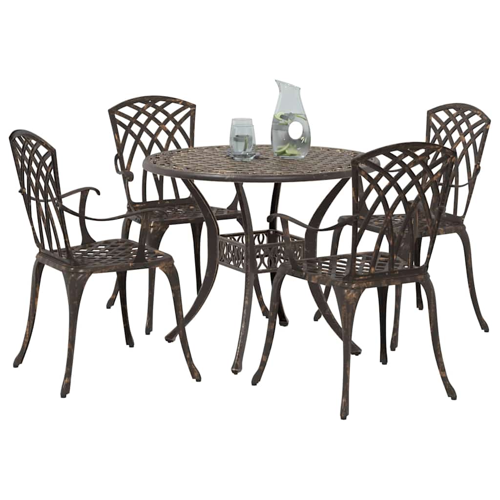 Have Spisebordssæt 5 pcs Bronze Aluminium