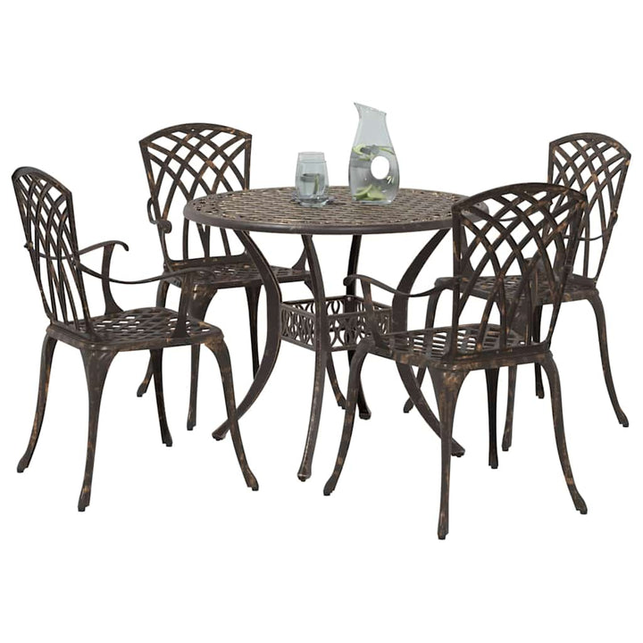 Have Spisebordssæt 5 pcs Bronze Aluminium
