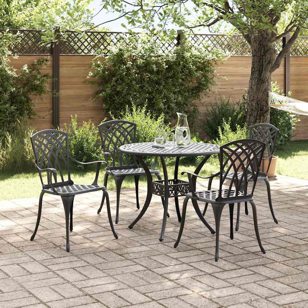 Have Spisebordssæt 5 pcs Sort Aluminium