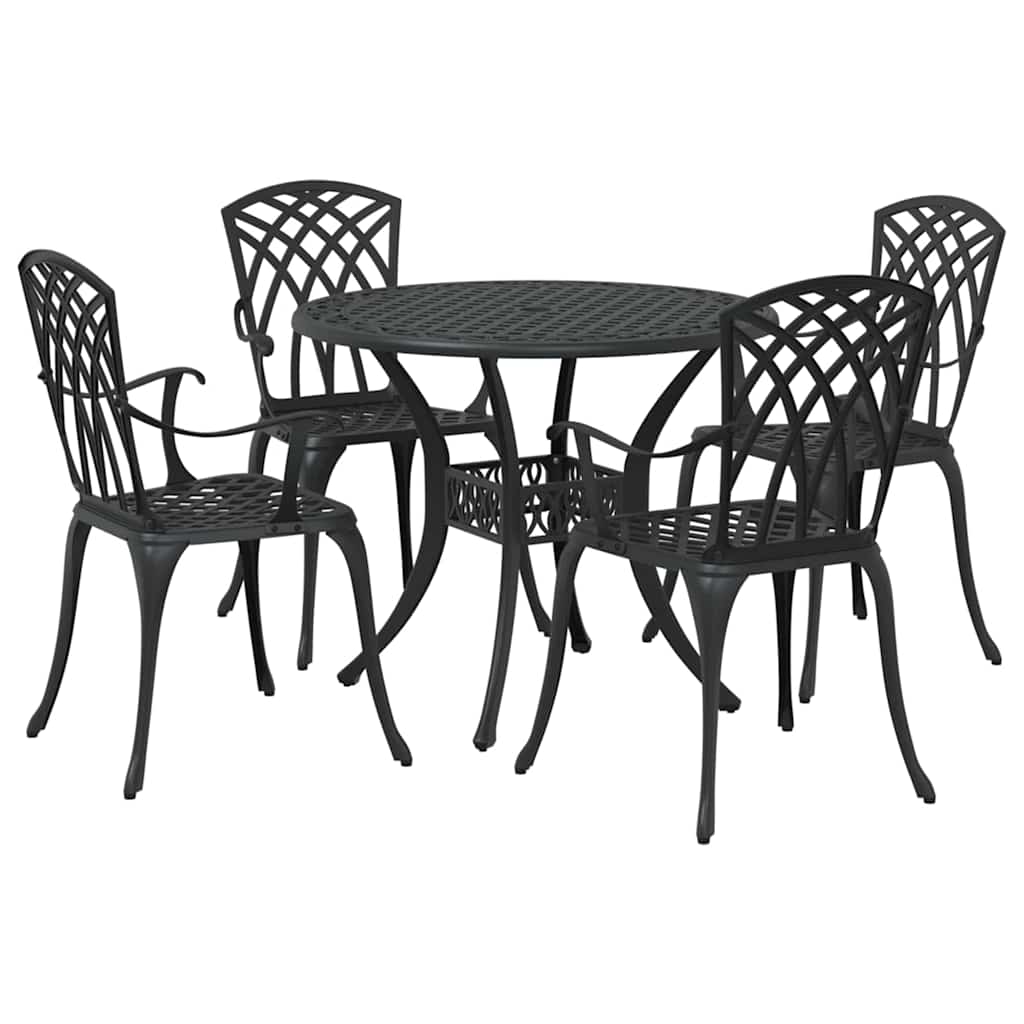 Have Spisebordssæt 5 pcs Sort Aluminium