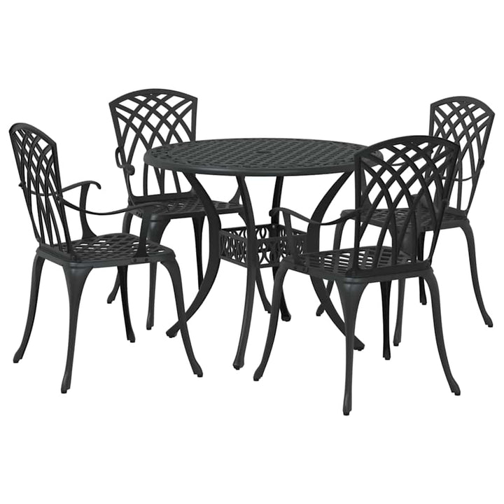 Have Spisebordssæt 5 pcs Sort Aluminium