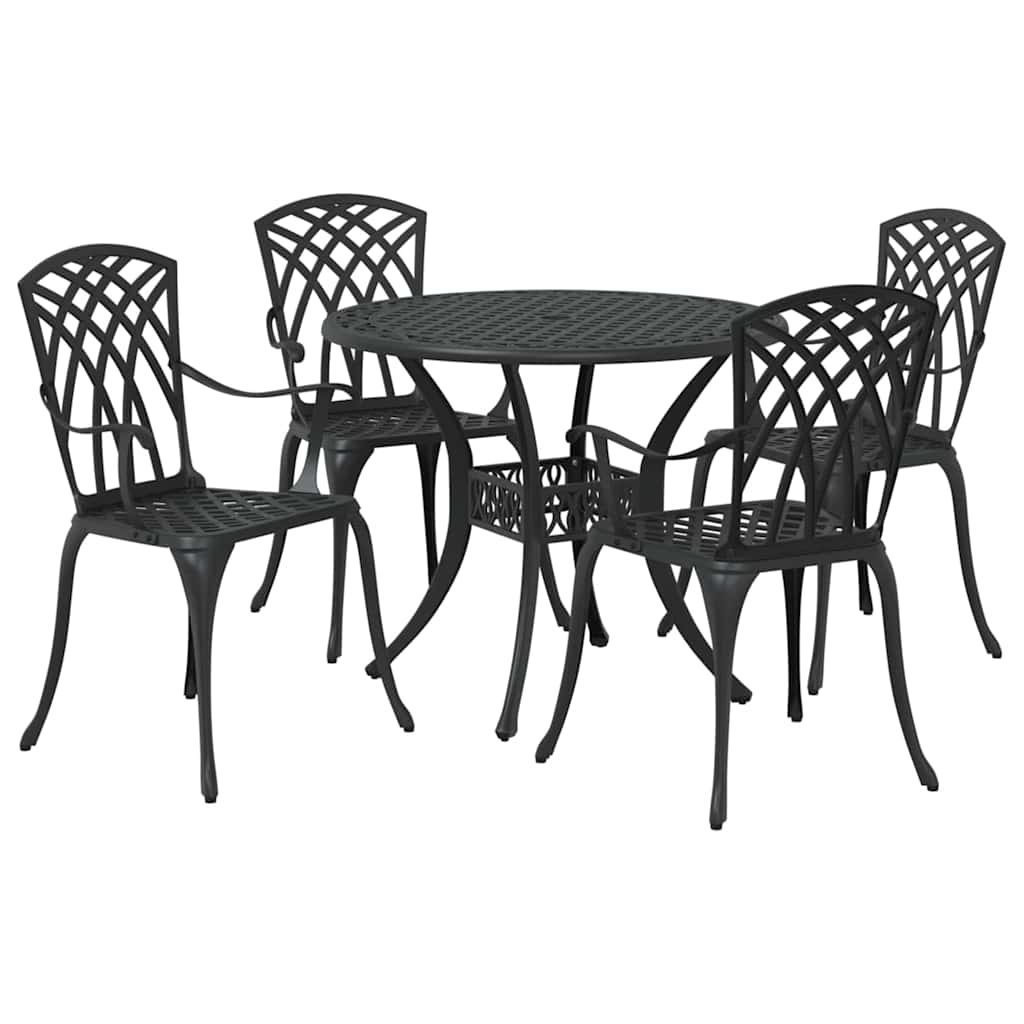 Have Spisebordssæt 5 pcs Sort Aluminium