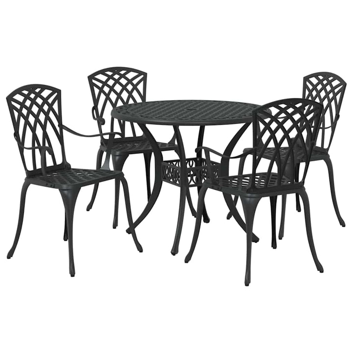 Have Spisebordssæt 5 pcs Sort Aluminium