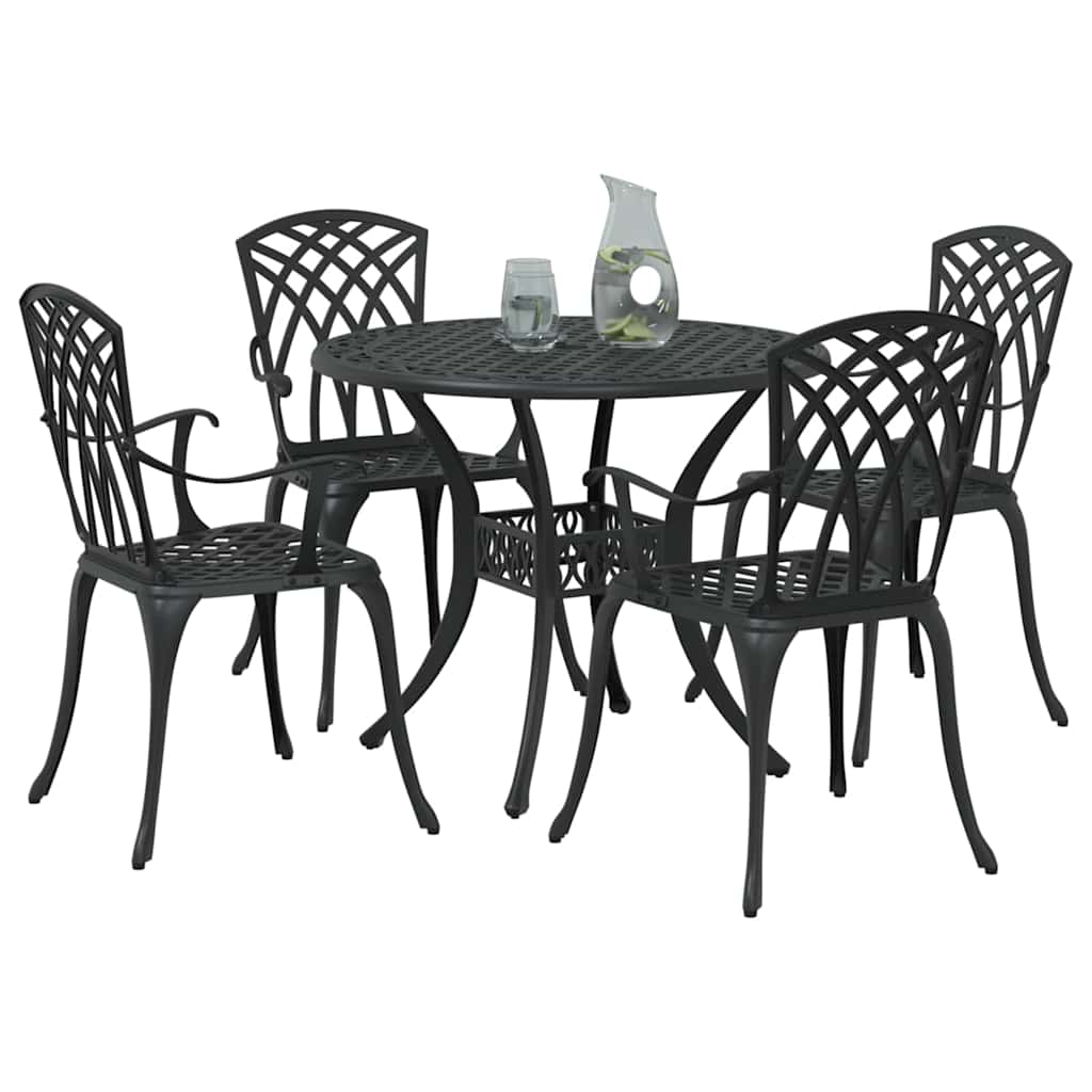 Have Spisebordssæt 5 pcs Sort Aluminium